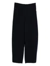 Emporio Armani Wool Trousers With Elasticated Waistband And Pockets In Black