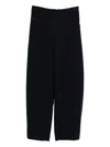 Emporio Armani Wool Trousers With Elasticated Waistband And Pockets In Black