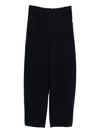 Emporio Armani Wool Trousers With Elasticated Waistband And Pockets In Black