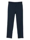 Emporio Armani Tailored Wool Trousers Featuring Adjustable Elements In Blue