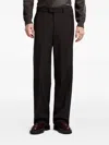 Emporio Armani Blue Virgin Wool Suit In Brown