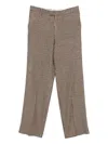 Emporio Armani High Waist Wide-leg Trousers With Button Accents In Brown