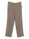 Emporio Armani High Waist Wide-leg Trousers With Button Accents In Brown