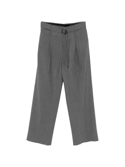Emporio Armani Wool Trousers In Gray
