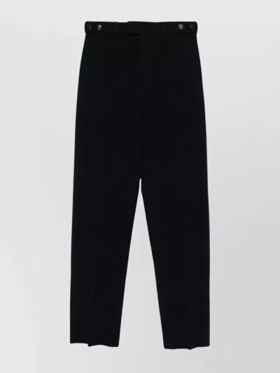 Emporio Armani Wool Trousers In Textured Fabric In Blau