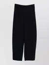 Emporio Armani Wool Trousers With Elasticated Waistband And Pockets In Black