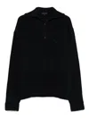 Emporio Armani Half Zip Turtle Neck Sweater Clothing In Black