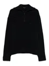 Emporio Armani Half Zip Turtle Neck Sweater Clothing In Black