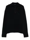 Emporio Armani Half Zip Turtle Neck Sweater Clothing In Blue