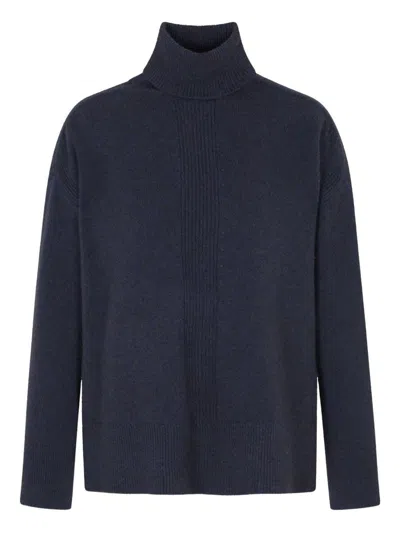 Emporio Armani Wool Turtle-neck Sweater In Blue
