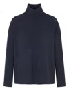 Emporio Armani Wool Turtle-neck Sweater In Blue