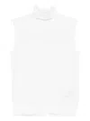 Emporio Armani Wool Turtle-neck Top In White