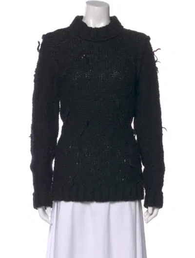 Pre-owned Emporio Armani Wool Turtleneck Sweater In Black