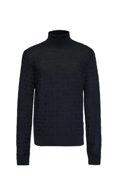 EMPORIO ARMANI WOOL TURTLENECK WITH MONOGRAM