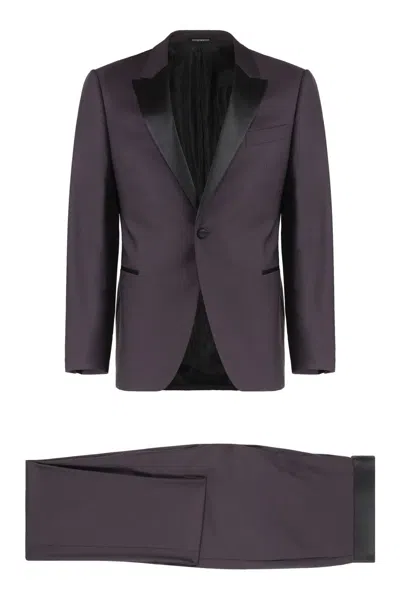 Emporio Armani Wool Two-pieces Suit In Transparent