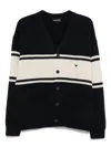 Emporio Armani Wool V-necked Cardigan In Blue