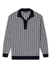 Emporio Armani Icon Virgin-wool Jumper With Polo-shirt Collar And Embossed Knit In Multi
