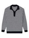 Emporio Armani Icon Virgin-wool Jumper With Polo-shirt Collar And Embossed Knit In Multi