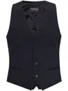 Emporio Armani Wool Waistcoat In Black