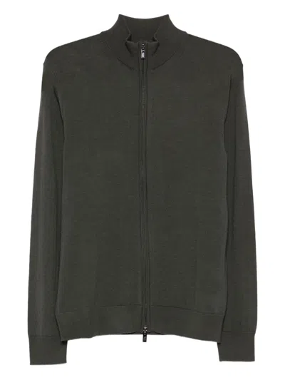 EMPORIO ARMANI WOOL ZIPPED CARDIGAN