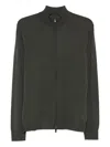 Emporio Armani Zip-up Wool Sweater In Gray