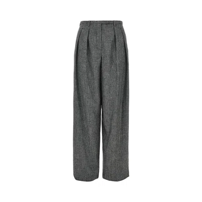 Emporio Armani Wool-blend Flannel Pants In Gray