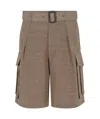 Emporio Armani Workwork Bermuda Shorts In Neutral