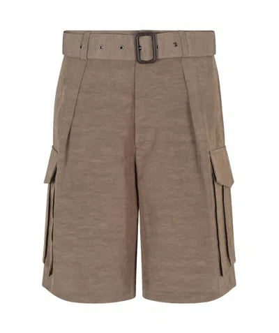 Emporio Armani Workwork Bermuda Shorts In Neutral