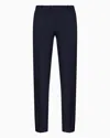 Emporio Armani G Line Tonal Stripe Stretch Wool Pants In Navy Blue