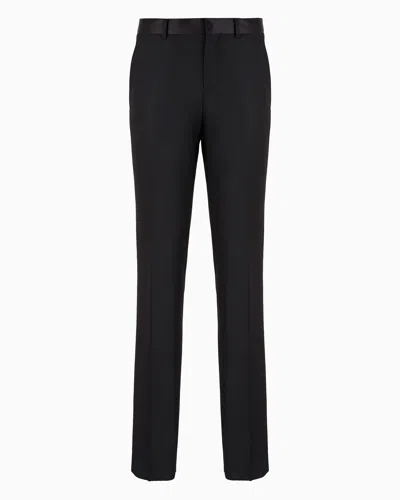 EMPORIO ARMANI WORSTED VIRGIN-WOOL TROUSERS