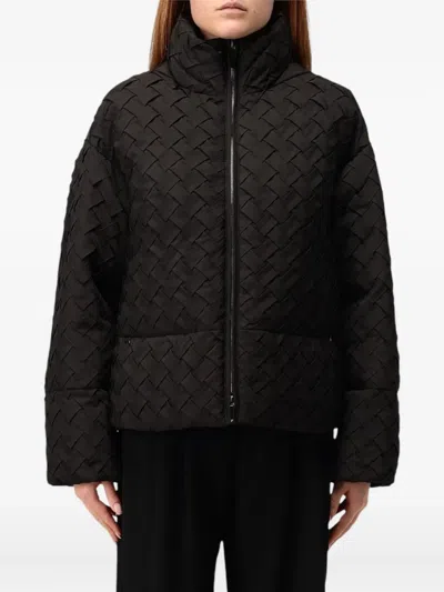 Emporio Armani Woven Jacket In Black