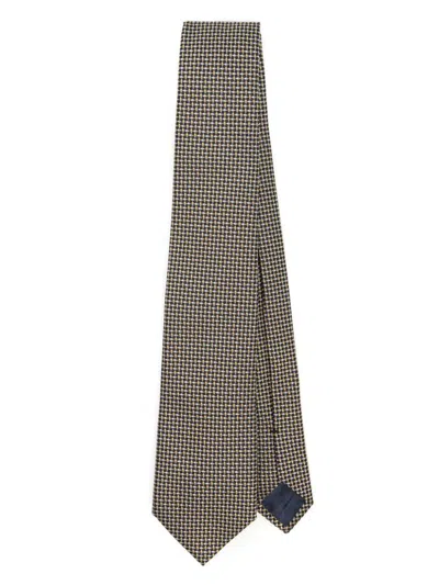 Emporio Armani Woven Jacquard Tie Accessories In Grey