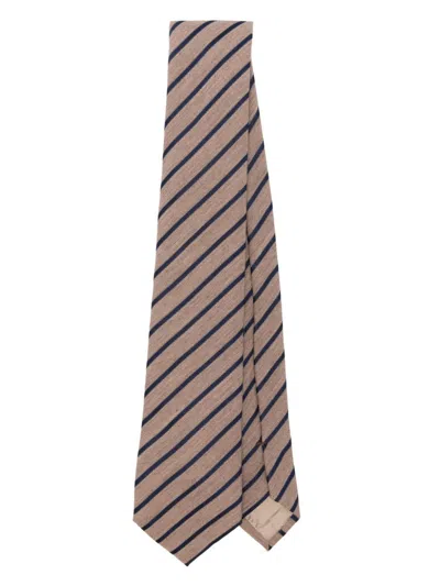 Emporio Armani Woven Jacquard Tie In Blue