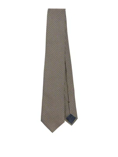 Emporio Armani Woven Jacquard Tie In Grey