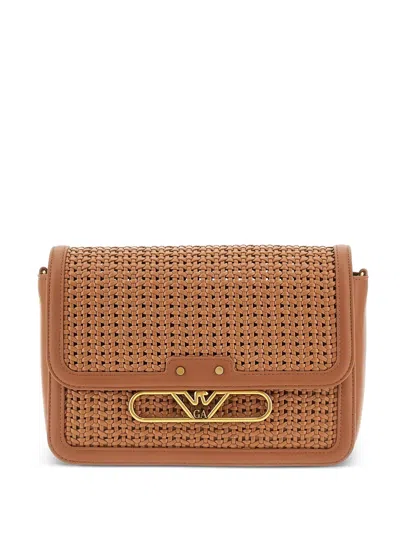 Emporio Armani Woven Leather Cross Body Bag