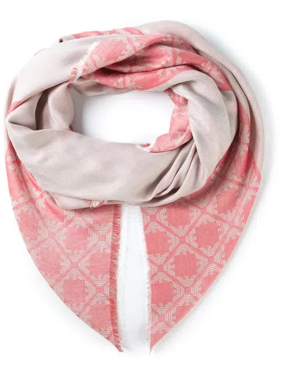 Emporio Armani Woven Logo Scarf In Pink