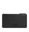 Emporio Armani Woven Pouch In Black