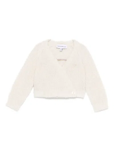 Emporio Armani Babies' Wrap-design Top In Neutral
