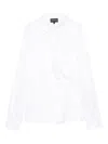 Emporio Armani Wrapped Shirt With Collared Neck And Button Detail In White