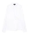 Emporio Armani Wrapped Shirt With Collared Neck And Button Detail In White
