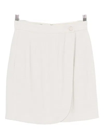 Emporio Armani Wrap Mini Skirt In White