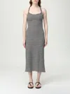 Emporio Armani Blackwhite Striped Cotton Midi Dress