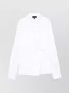 Emporio Armani Wrapped Shirt With Collared Neck And Button Detail In White
