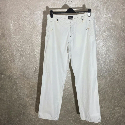 Pre-owned Emporio Armani X Italian Designers Emporio Armani Ultralight Vintage Men's Pants Trousers In White