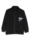 Emporio Armani X Smurfs Logo-embroidered Zip-up Jacket In Blue