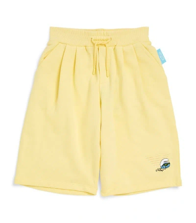 Emporio Armani Kids' X The Smurfs Embroidered Shorts (4-12 Years) In Yellow