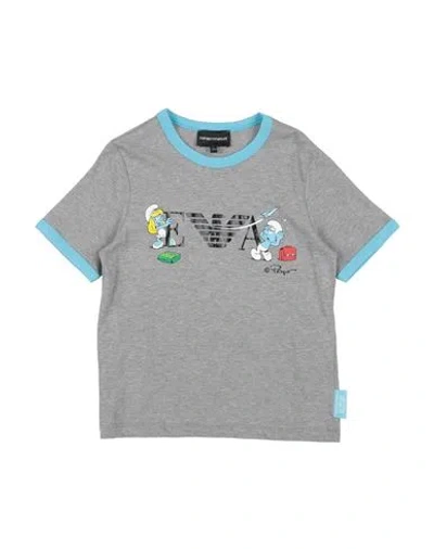 Emporio Armani Babies'  X The Smurfs Toddler T-shirt Grey Size 6 Cotton, Elastane In Gray
