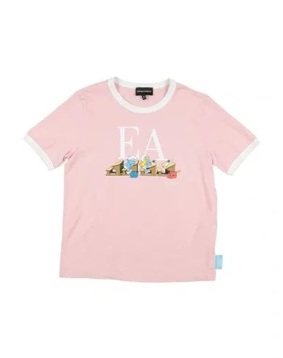 Emporio Armani Babies'  X The Smurfs Toddler T-shirt Pink Size 4 Organic Cotton, Elastane