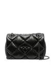 Emporio Armani Quilted Faux-leather Shoulder Bag In Black  
