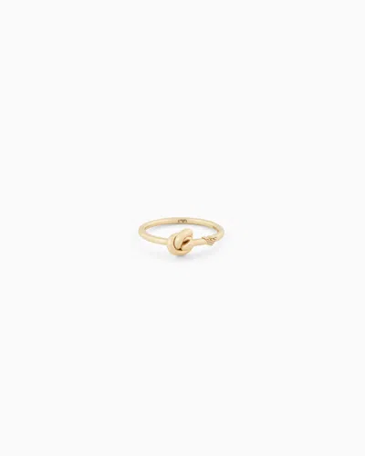 Emporio Armani Yellow Gold-tone Sterling Silver Knot Ring In Multicolored